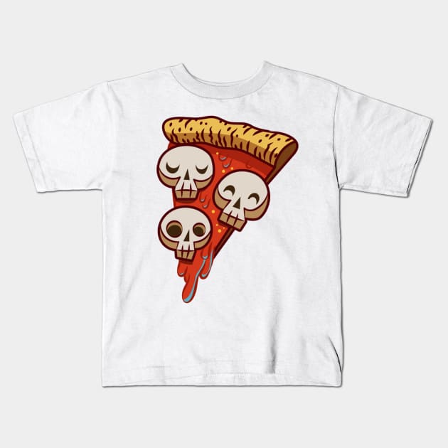 Skull Pizza Kids T-Shirt by kyokyyosei